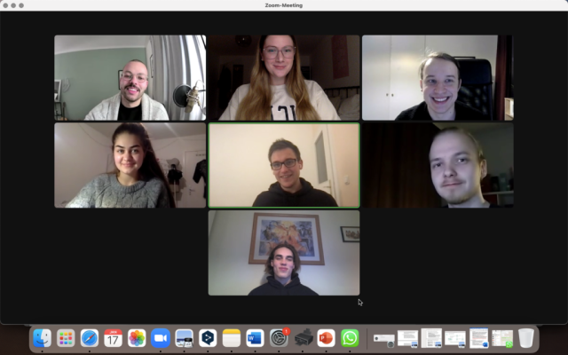 Projektteam (v.l.n.r): Eslam Hasaneen, Samira Hackl, Teemu Viikeri, Annika Lurz, Constantin Goetsch, Aleksi Muikku, Florian Spindler; fehlend: Silvia Niinimiäki)