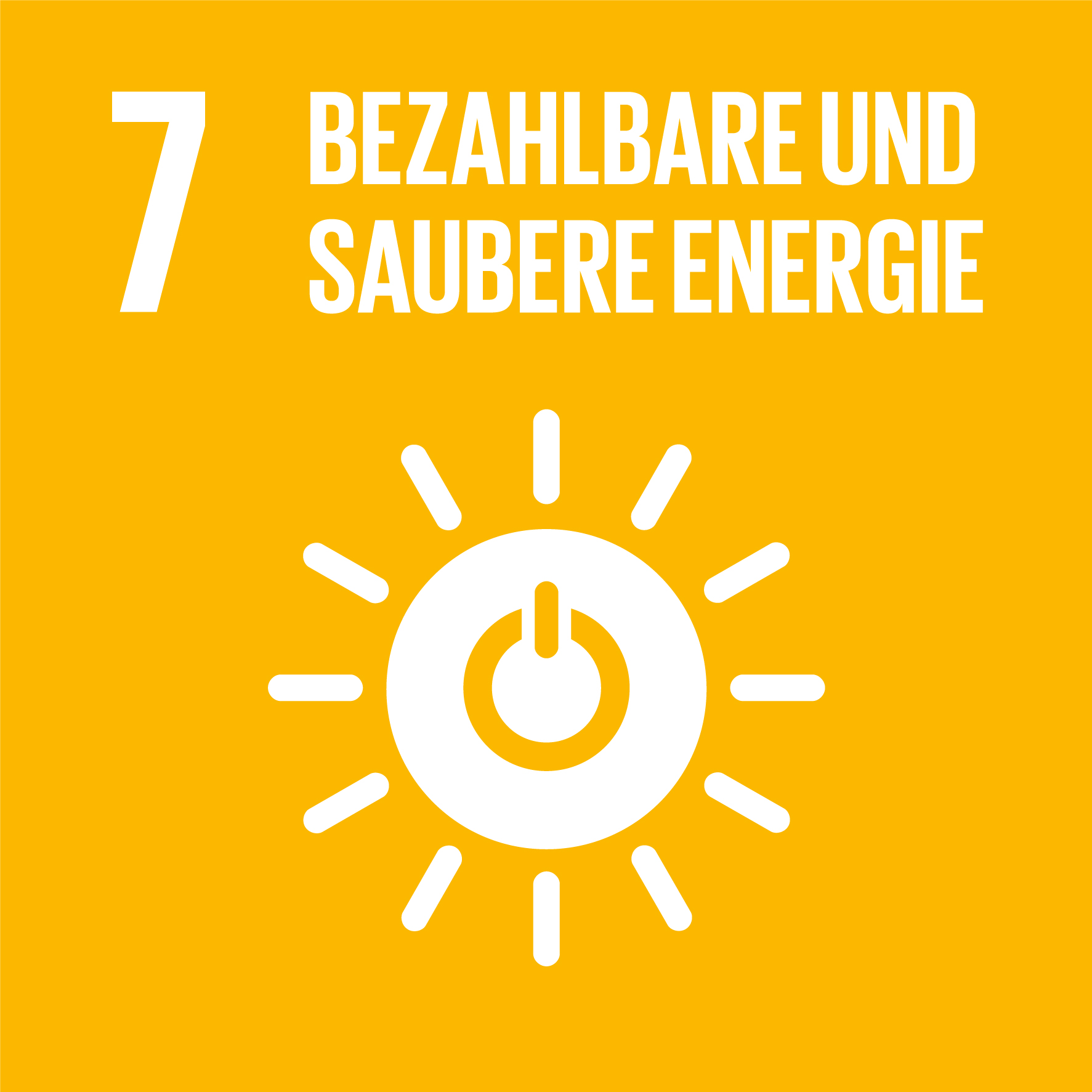 Icon Sustainable Development Goals SDG Nachhaltigkeitsziel Saubere Energie