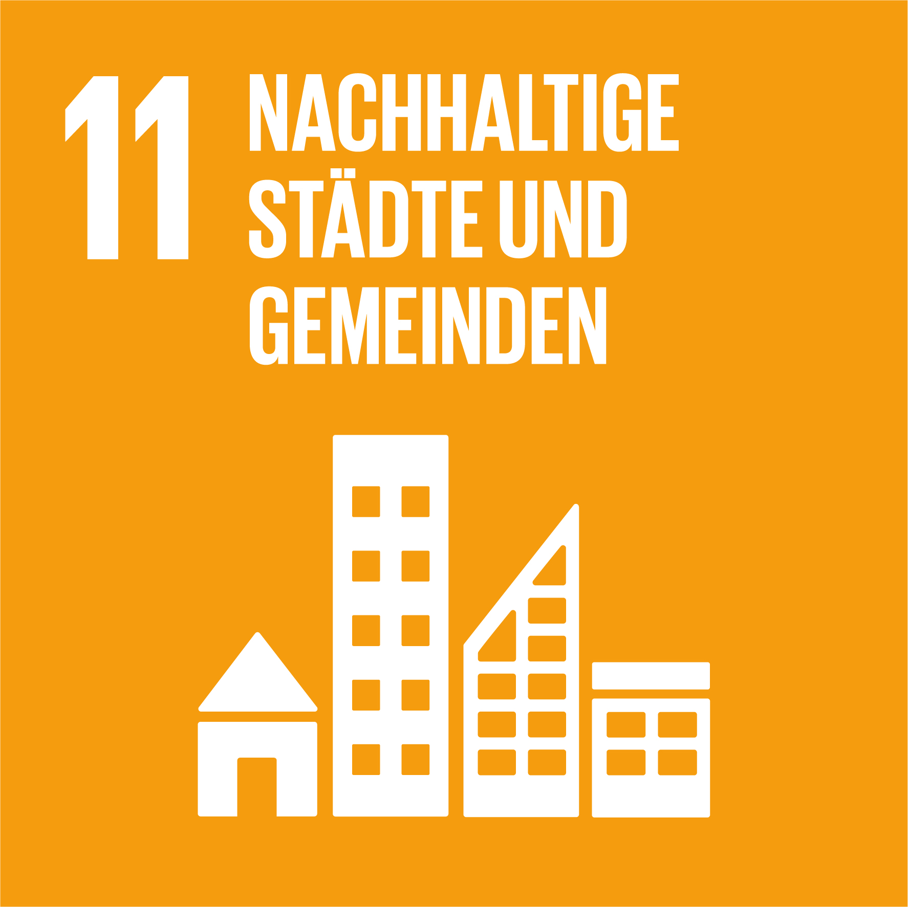 Icon Sustainable Development Goals SDG Nachhaltigkeitsziel Staedte und Gemeinden (Vereinte Nationen (UN)) Icon Sustainable Development Goals SDG Nachhaltigkeitsziel Staedte und Gemeinden