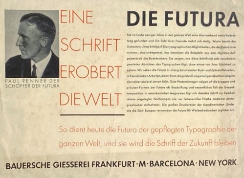 Futura-Typografie von Renner ( Quelle: keine Angabe, frei verfügbar) Futura-Typografie von Renner