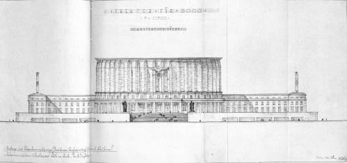 1938_Staatsbauschule_Entwurf_Kaeb_BayHaStA_MK48035.jpg (Quelle: Bayerisches Hauptstaatsarchiv, BayHaStA_MK48035) Entwurf eines Theaters für Teplitz-Schönau