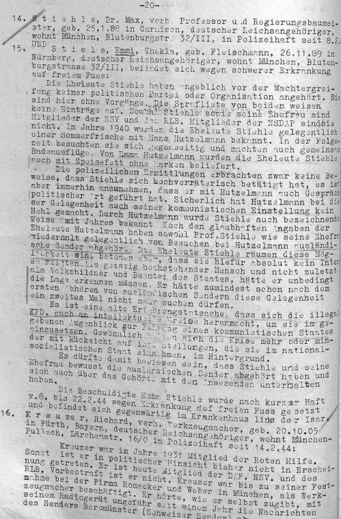 Verfahrenstext gegen Stiehle (Quelle: Bayerisches Hauptstaatsarchiv, BayHaStA_MK48042) Verfahrenstext gegen Stiehle