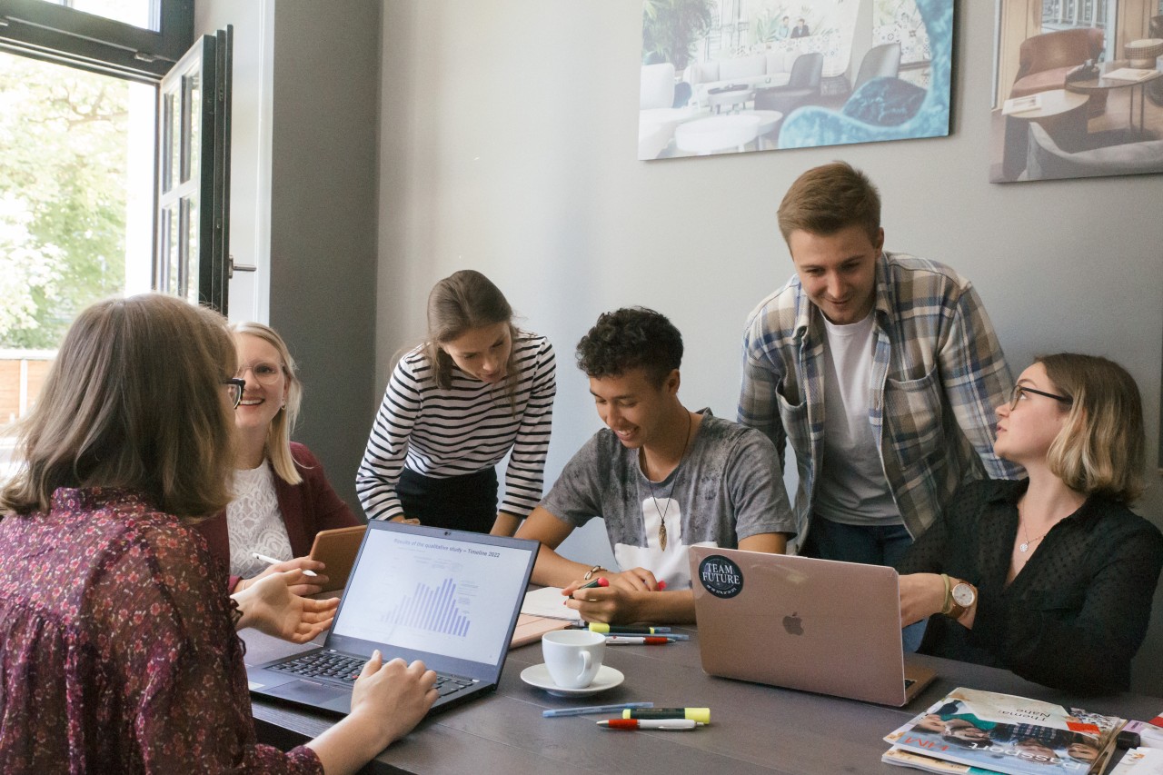 Group of people working together