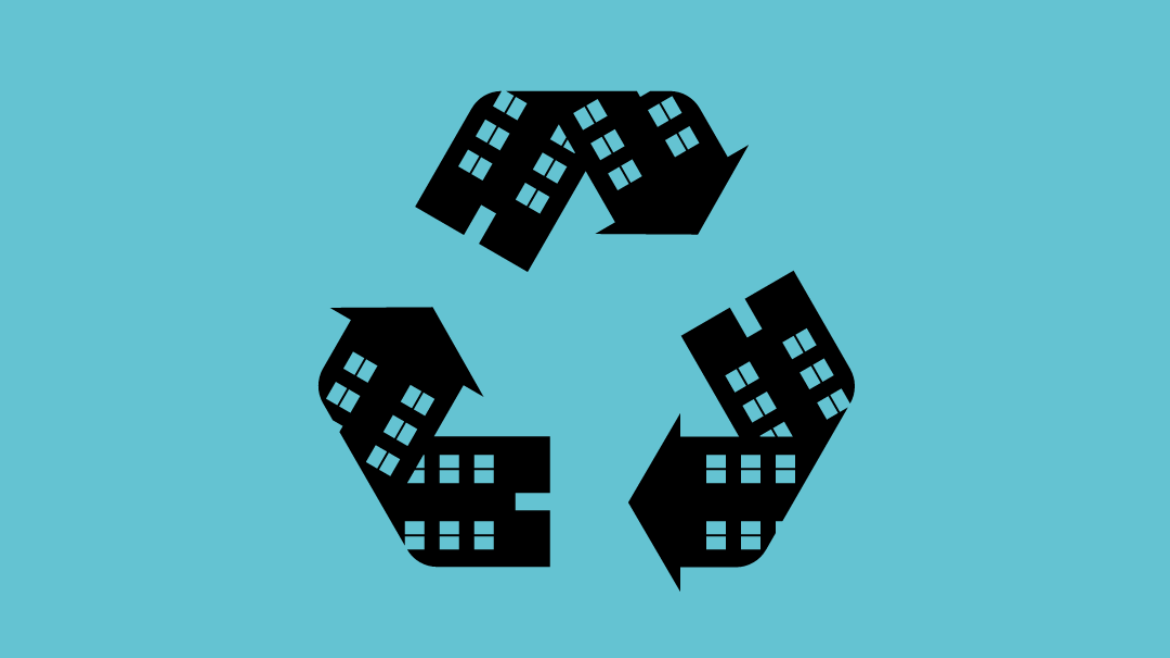 Mindsnacks-Schmuckbild: Häuserrecycling (Grafik: Annika Goepfrich / Studio Sosa)