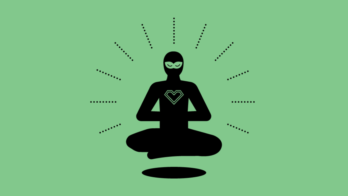 Mindsnacks-Schmuckbild: Superkräfte durch Meditation (Grafik: Annika Goepfrich / Studio Sosa)