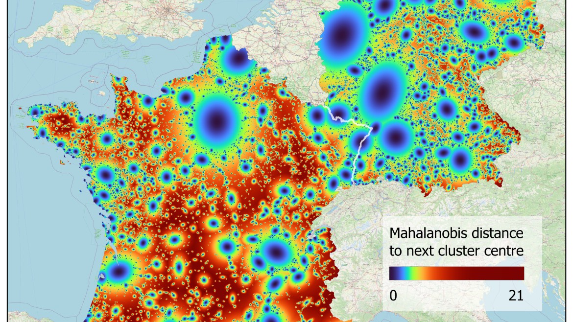 Landkarte zeigt vernetzte französische und deutsche Städte 