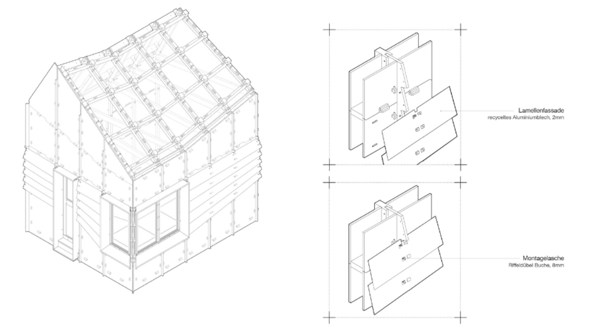 Digitales Modell eines Holzhauses (Grafik: Digital Craft) Digitales Modell eines Holzhauses