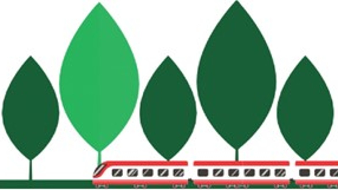 Zug (Bild: Natalie Drews) Man sieht eine Grafik von einem Zug mit Bäumen im Hintergrund.