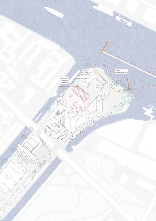 Masterthesis Wohn- und Sportareal an der Spree, WiSe 2019/20