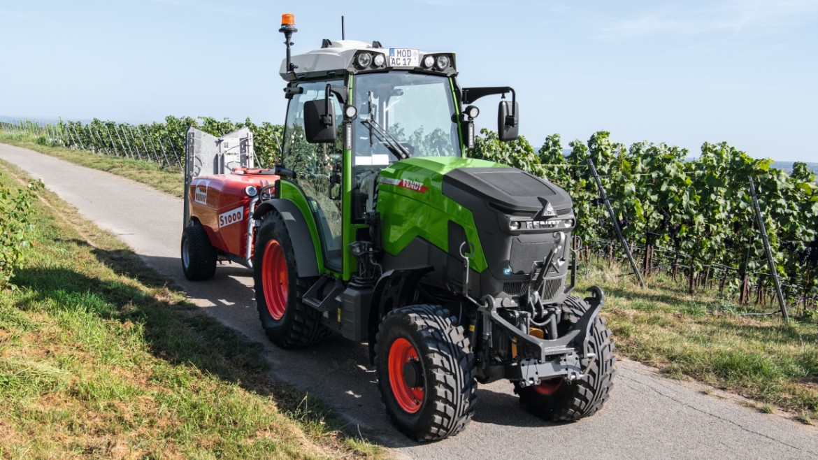 Geräuscharm und emissionsfrei: der E-Traktor „e100 V Vario“ von Fendt (Foto: AGCO GmbH) E-Traktor
