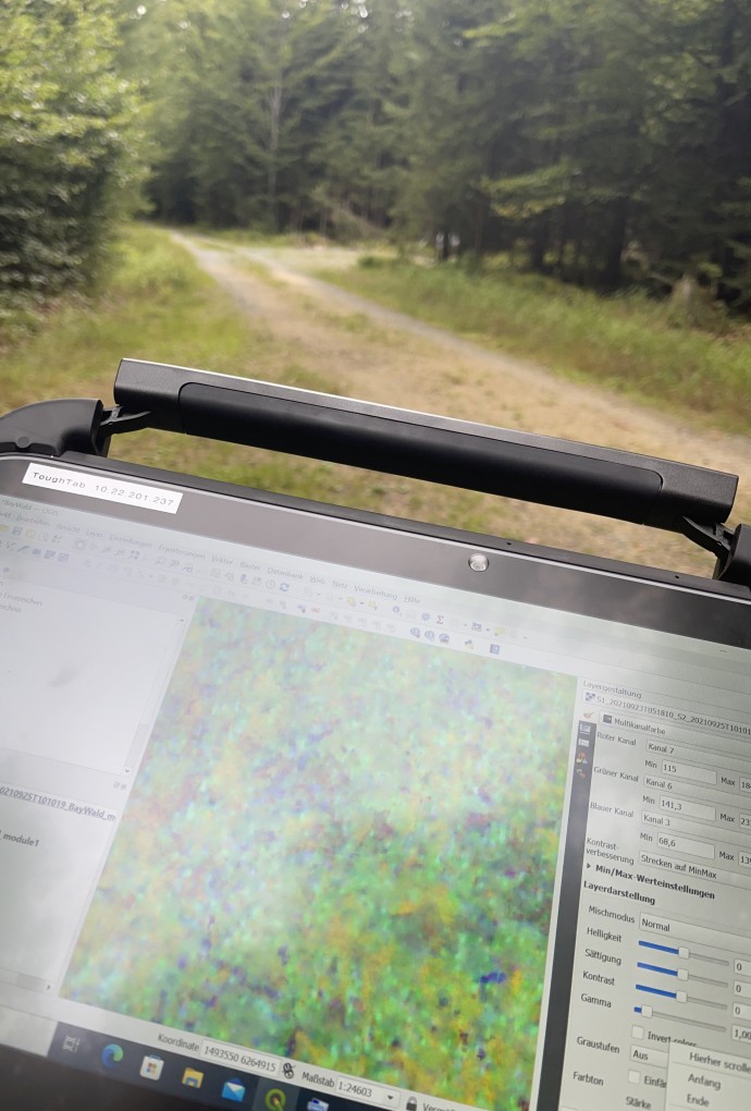 Outdoortablett im Wald