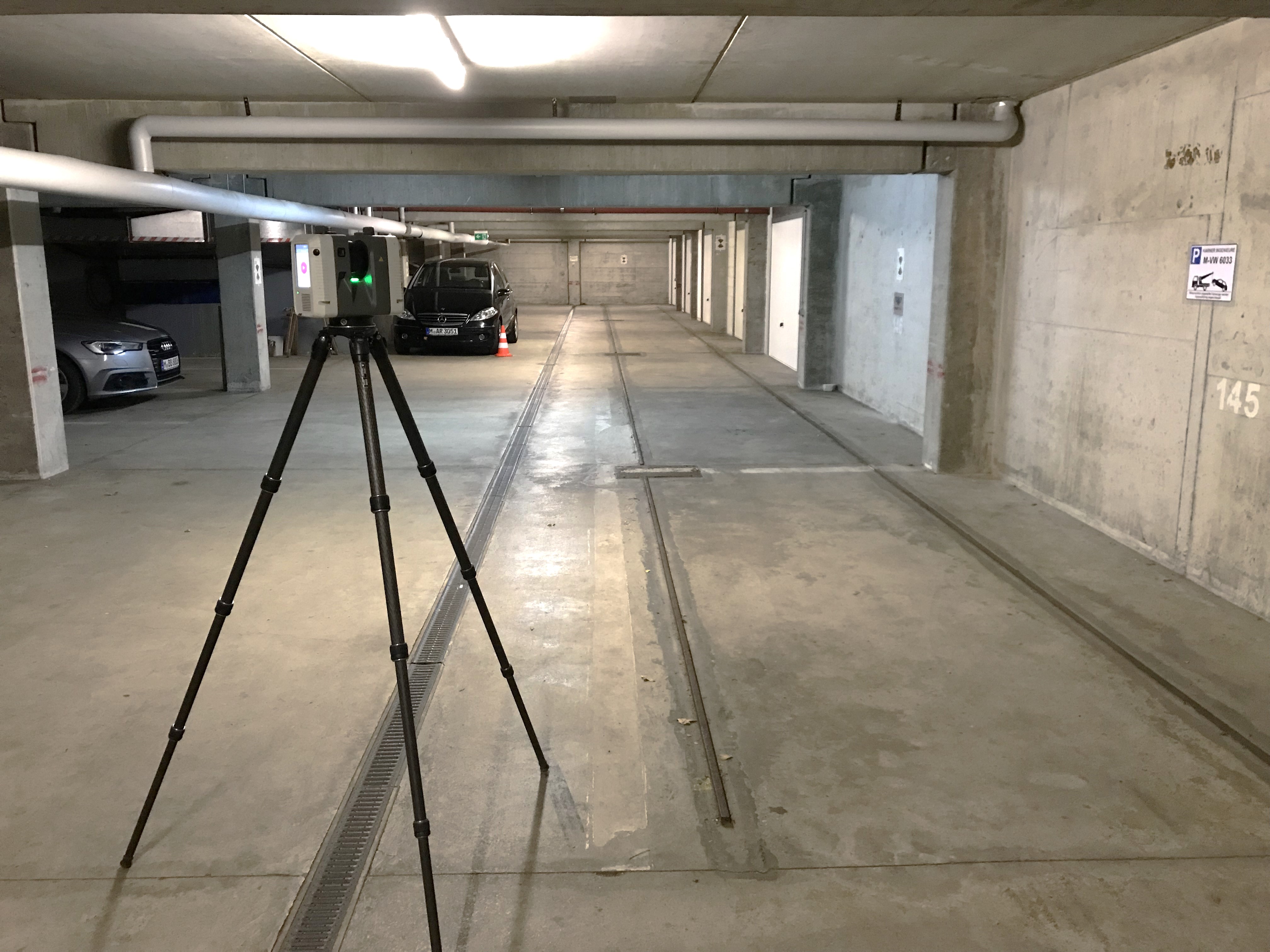 Foto: Tiefgarage mit Laserscanner