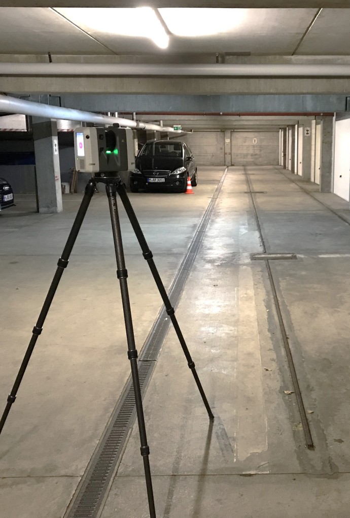 Foto: Tiefgarage mit Laserscanner