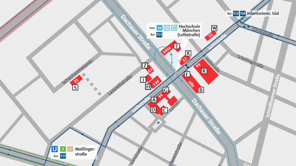 Lageplan Campus Lothstraße