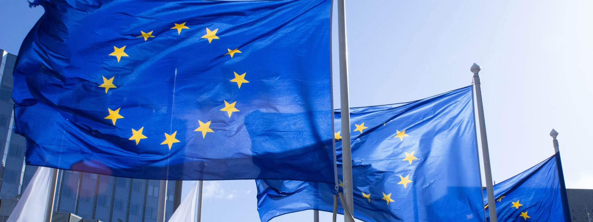 Drei Europäische Flaggen